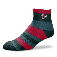 NEW! Atlanta Falcons NFL Rainbow Stripe Soft Fuzzy Womens Sleep Socks OSFM