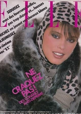 ELLE FRANCE 1982 RENEE SIMONSEN DREW BARRYMORE FASHION HAIR JOSIE BORAIN FURS