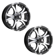2-Pack 15x5 Trailer Wheel 5x4.5 Bolt Pattern Black Machined Aluminum Trailer Rim