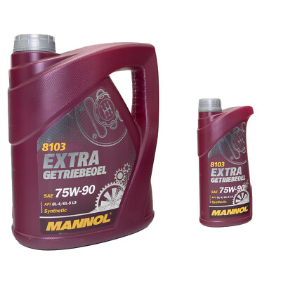 MANNOL Getriebeöl Extra Getriebe ÖL 75W-90 API GL 4 4 + 1 Liter Schaltöl