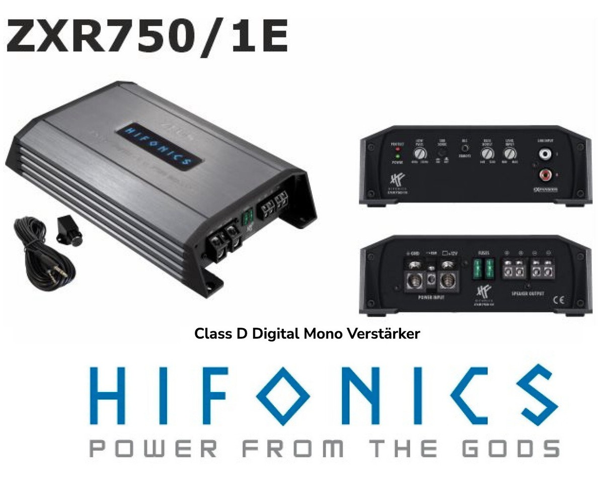 Hifonics ZXR750/1E Digital Mono 1-Kanal Amplifier 750 Watt RMS