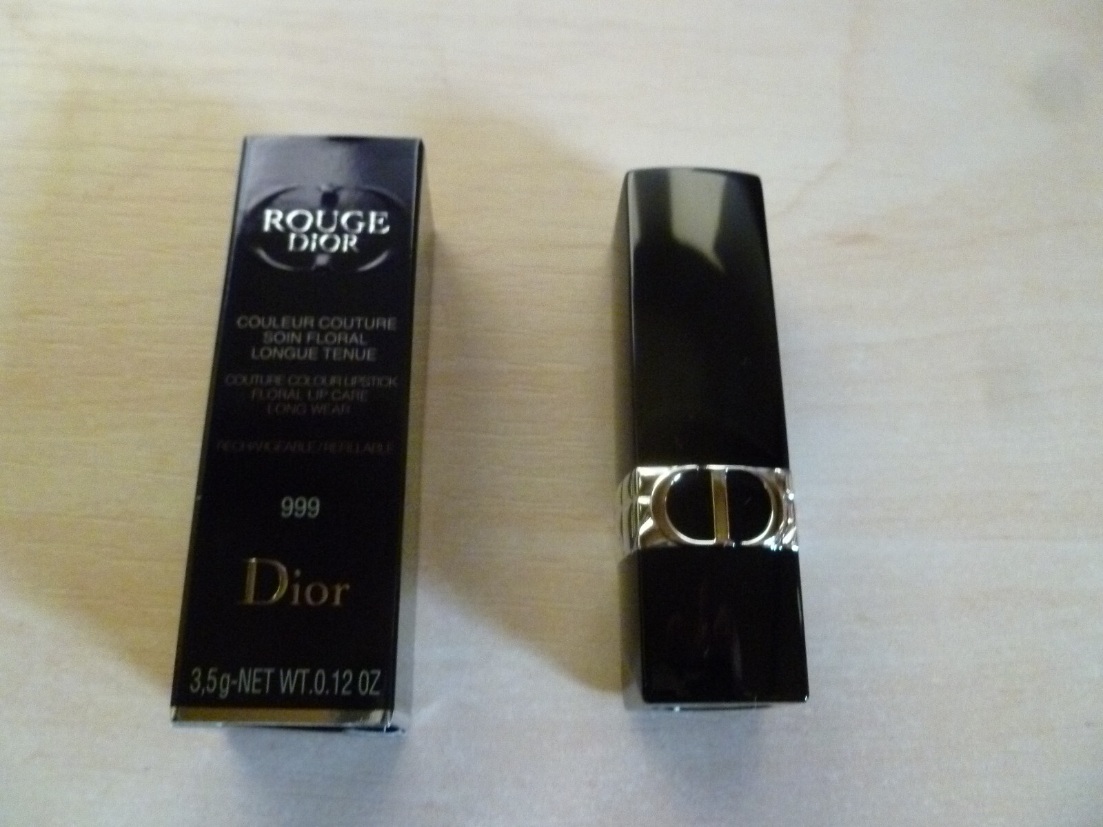 Dior Rougue Contour Colour Lipstick & Wear - 999 Velvet Red Long Wear Lip Colour