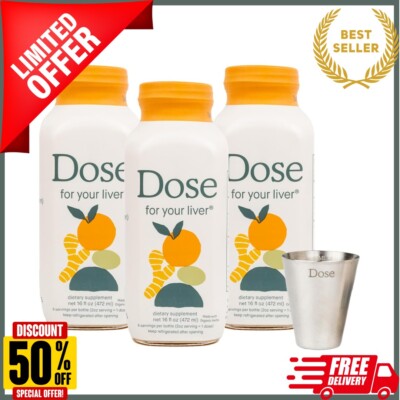 DOSE for Your Liver Cleanse Detox & Repair, Organic Milk Thistle16oz Bottle3Pack
