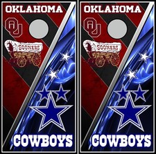 Oklahoma  cowboys 830 cornhole board vinyl wraps
