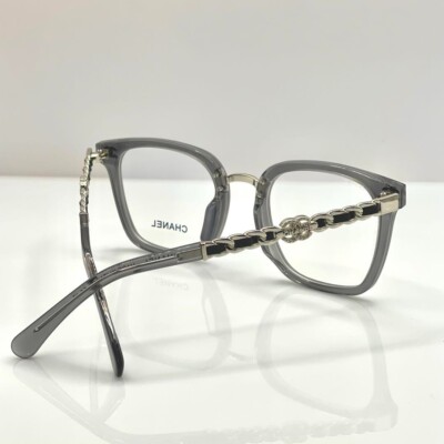 CHANEL Glasses CH0536 Crystal Gray Clear Lens Coco Mark on the