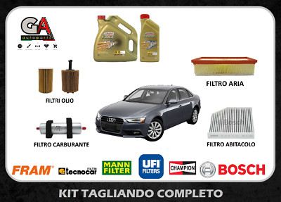 Kit Tagliando Audi A4 B8 8k 2.0 Tdi Filtri Bosch 5 Lt Olio Castrol - Foto 2