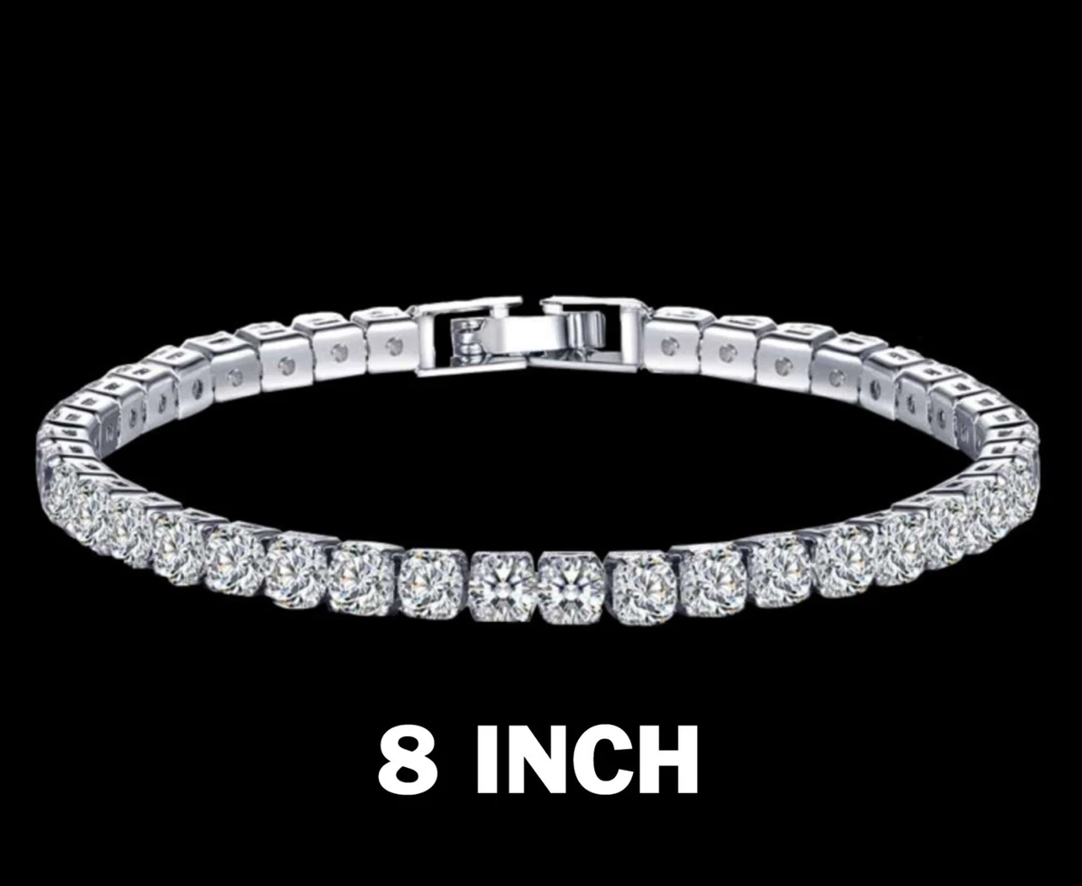 Sterling Silver Simulated Diamond Bracelet, CZ Stone Bracelet JB1026 |  LaceDesign