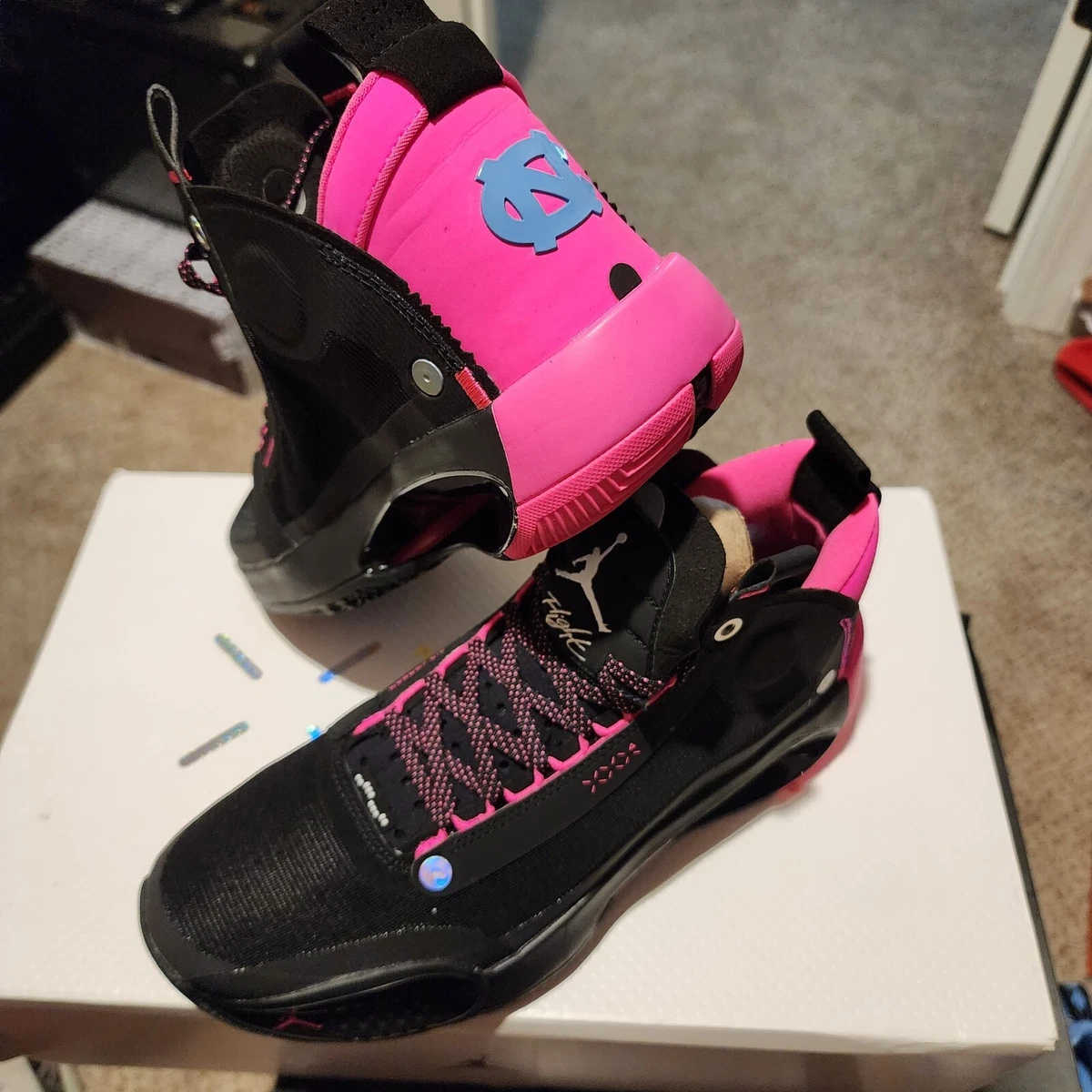 Nike Air Jordan XXX4 34 UNC Tar Heels Think Pink Player Sample PE mens size  9.5 | eBay