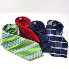 MICHAEL KORS LOT OF 4 NECKTIE 100 SILK TIES MENSWEAR BLUE GREEN RED ACCESSORIES