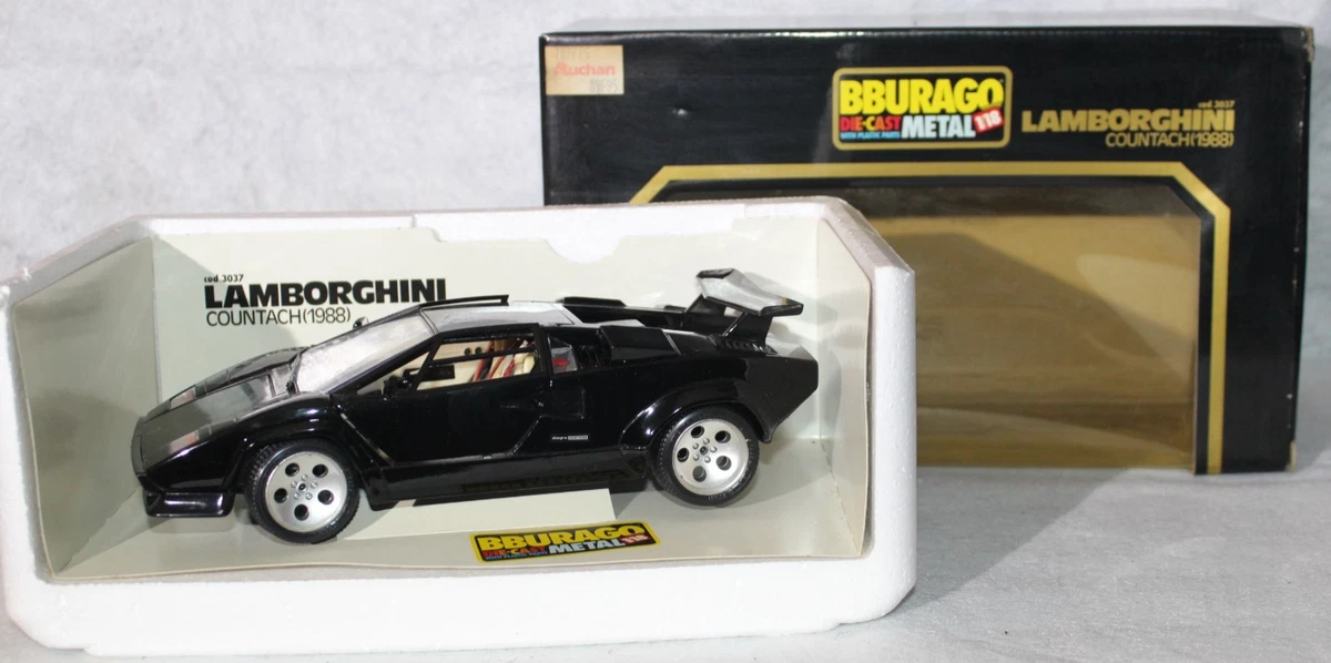 Miniature BURAGO 1/18 – Lamborghini Countach 1988 – Noire – Réf 3037