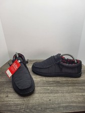 Hey Dude Men's Wally Sox Jet Black Men  s Size 10 Slip-On Shoes New