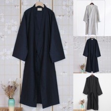 Summer Mens Japanese Kimono Yukata Bathrobe Pajamas Cotton Robe Loose Clothing