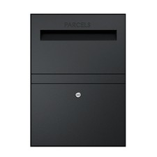 ROME WALL MOUNTED PARCEL LETTER BOX - BLACK RAL 9005- GRADE B RRP &pound;169.99