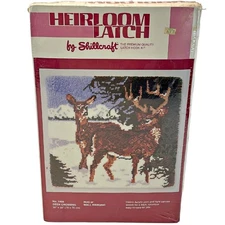 Heirloom Latch Hook Kit Shillcraft 30" x 30" Deer Crossing #1468 Nature Winter