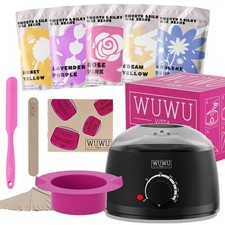 Waxing Kit 19 Items, WUWUVISTA Hair Removal Wax Kit With Wax Melt Warmer Waxing