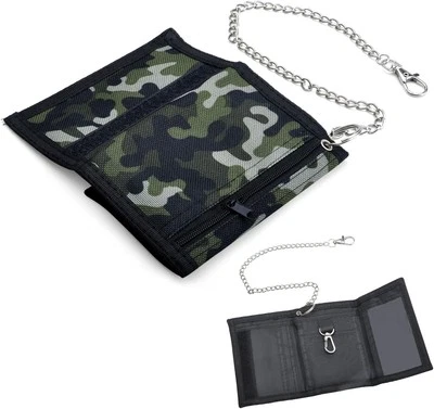 DAWRIS Geldbeutel für Kinder und Jungen - Slim Geldbörse Camo Portmonee mit K