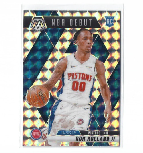 2024-25 Panini Mosaic Ron Holland II #258 NBA Debut RC Silver Prizm Pistons