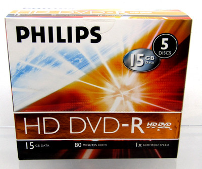 Philips HD DVD-R 15GB beschreibbare Discs 5er Pack 1 x Geschwindigkeit HDTV Daten Video Medien