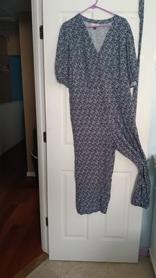 Universal Thread Floral Navy Jumpsuit