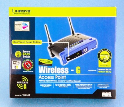 Linksys Wireless-G Wi-Fi Access Point WAP54G 2.4GHz 802.11g 54Mbps New OPEN BOX