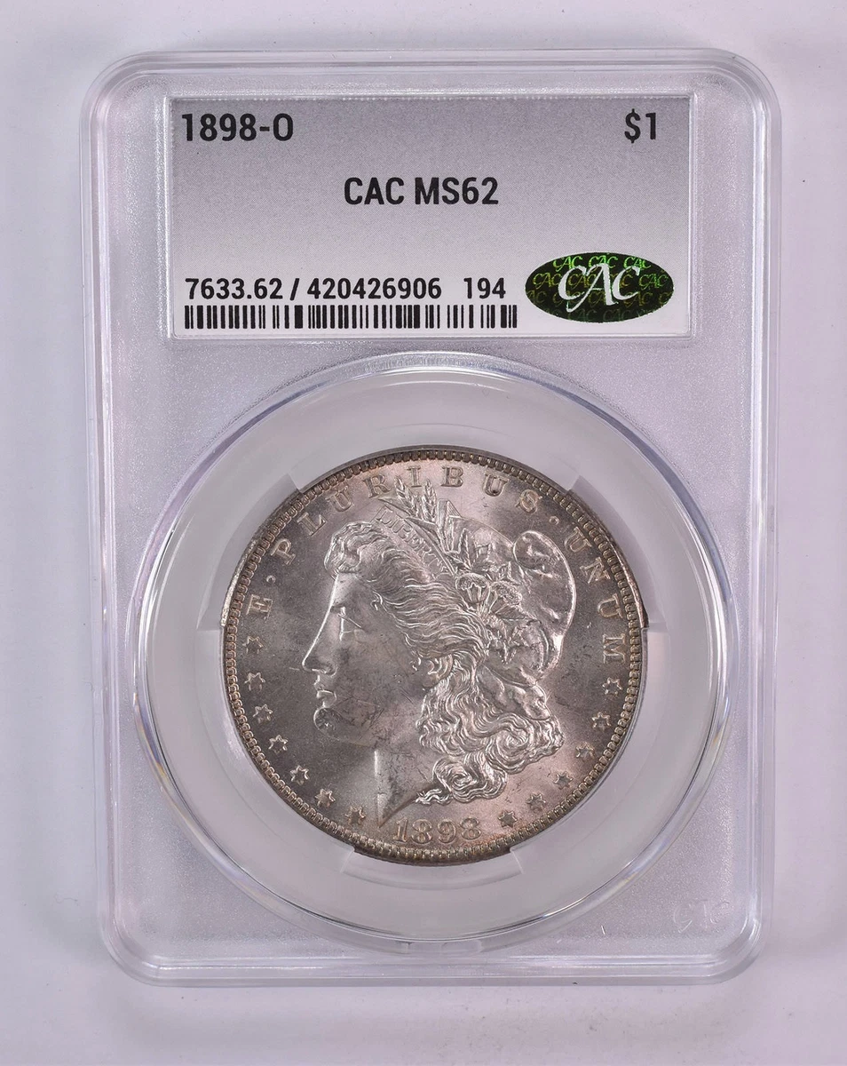 Silver MS 62 Graded 1898 Year Morgan US Dollars (1878-1921) for