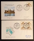 Denmark Stamps 1969 Kronborg Castle 50th single & block of 4 first day covers