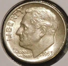 Silver Dime - Roosevelt - 1953 [Set break]