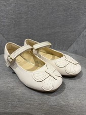 M&S Girls Off White  Occasion Butterfly Shoes, Size UK Child 10 BNWT