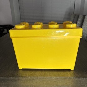 LEGO EMPTY Box & Lid ONLY CLASSIC Large 8 Stud Yellow Brick Storage Container