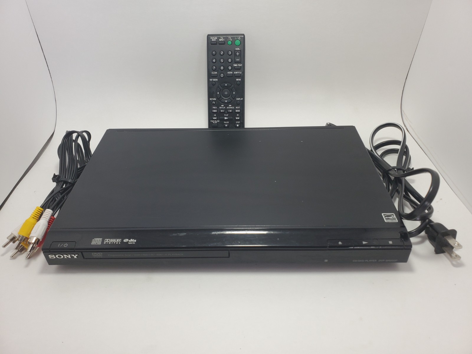 Sony DVP-SR200P CD DVD Player with Remote AV Cables Tested Working