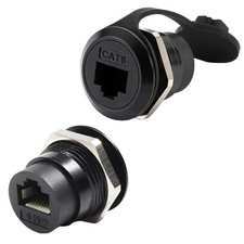 2Pack RJ45 Panel Mount Coupler, Ethernet LAN Pass through Connector, CAT6 Female