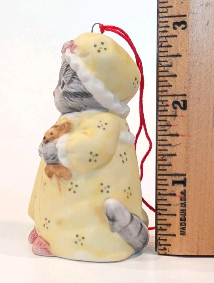 Vintage Lot Of 2 Kitty Cucumber Ornaments Schmid Shackman Fraser 1985 - Image 3 of 4