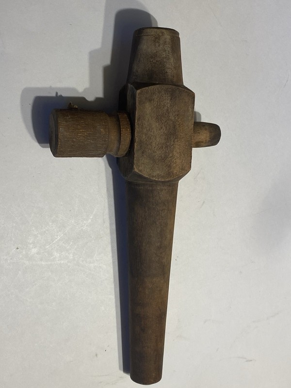Antique Primitive Wood Barrel/Keg Spigot Tap Spout 