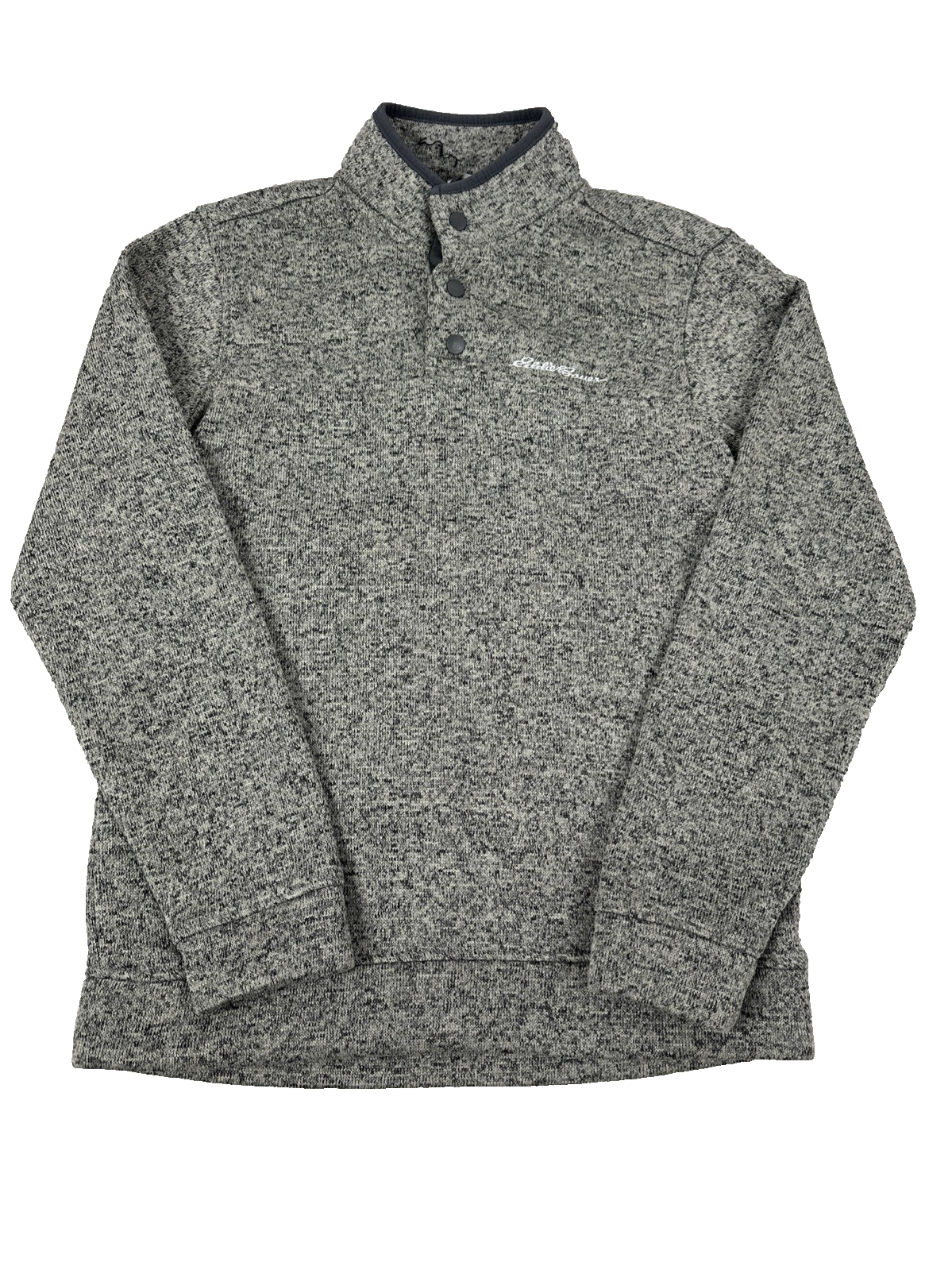 Eddie Bauer Men's Radiator Fleece Snap Mock Pullover Sweater Gray Heather S