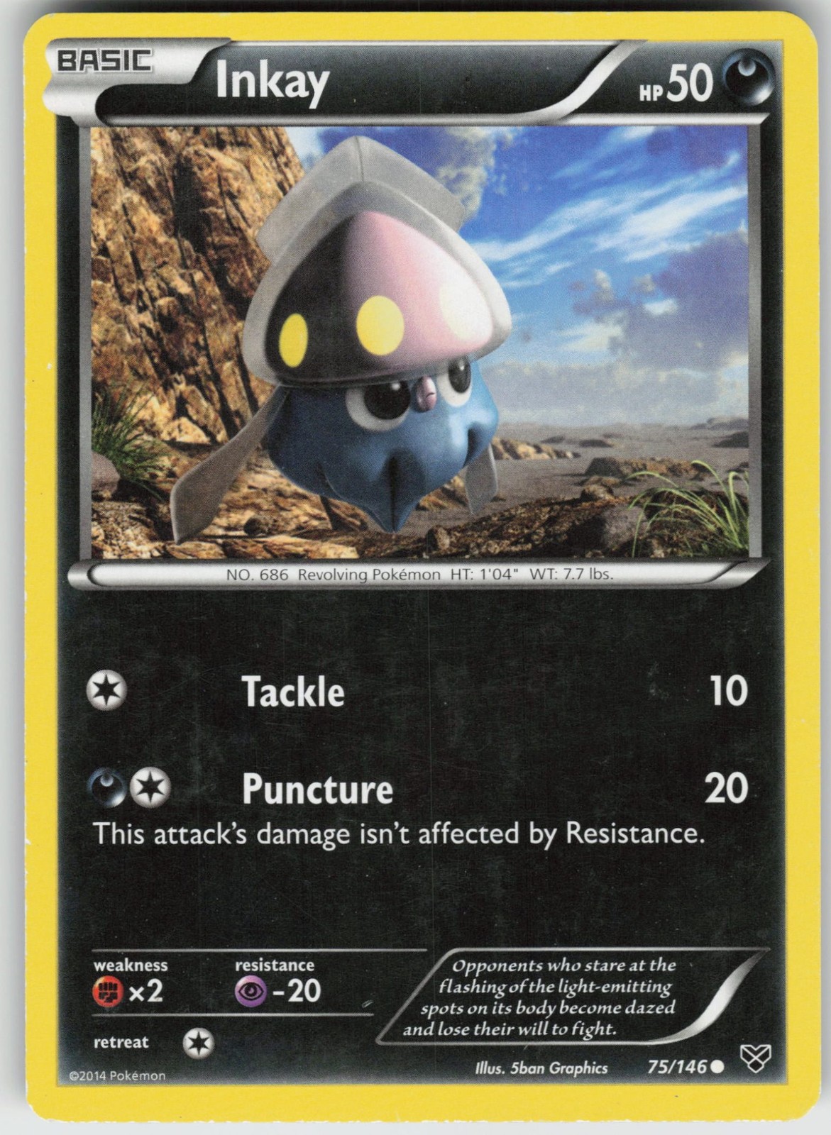 Inkay (75) 75/146 XY Base Set Pokemon Moderately Played MP