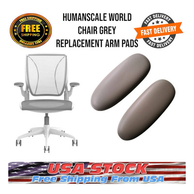  Humanscale Diffrient World Grey Replacement Arm Pads READ DESCRIPTION  