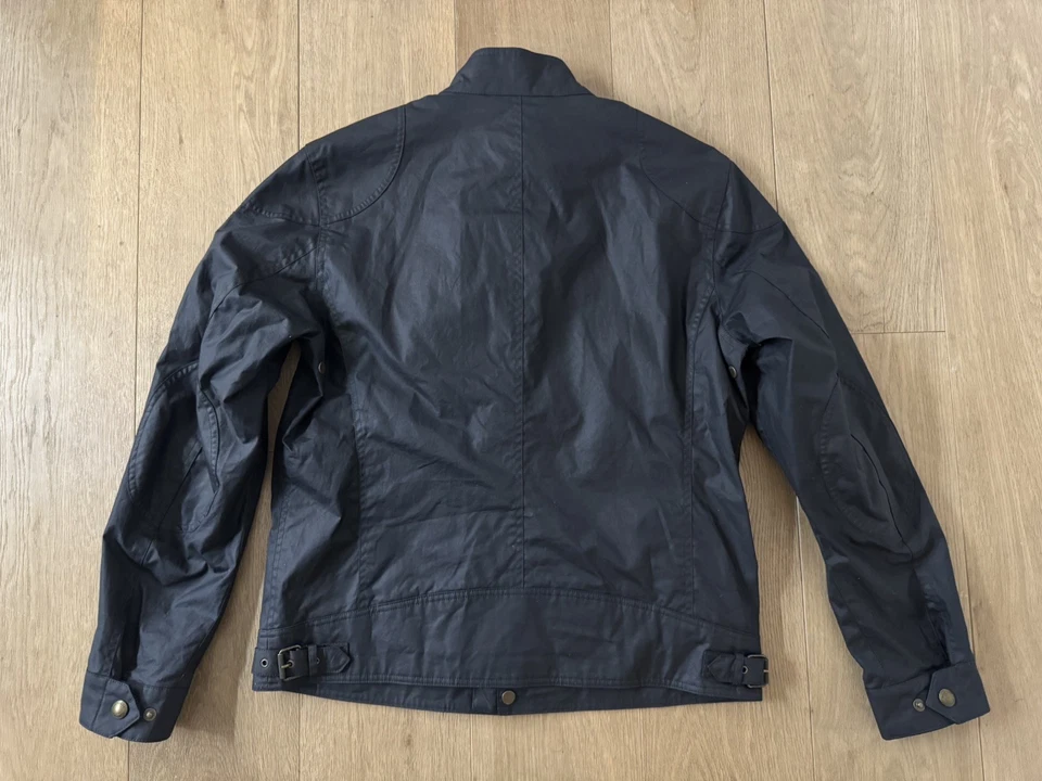 Belstaff Men's Waxed Cotton Racemaster Jacket In Dark Navy, UK 42, IT 52 (L/XL) - Image 4 of 4