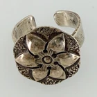 Vintage 1970s 70s AURORA Silversmiths STERLING Silver FLOWER Ring 6 Adjustable