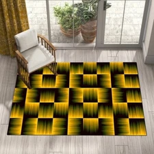 Colored Rectangles Design Rug, Ruggable Rug,Bed Rug,Carpet For Living Room,