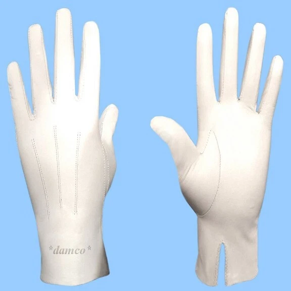 NEW MENS White LEATHER GLOVES with SILK LINING-GENUINE LAMBSKIN Dress Gloves
Opens in a new window o