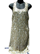 Alberto Makali Dress Gold Sequin Cocktail Party Occasion Evening Size M Medium