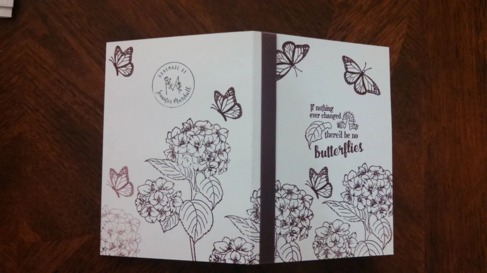 Tarjeta de felicitación hecha a mano de felicitación, jubilación o trabajo nuevo con mariposas Foto 3 de 4