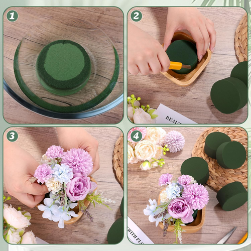 36 Packs round Floral Foam Blocks Green Wet Dry Flower Foam Bricks 3.15 Inch DIY - Picture 5 of 12