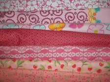 FLOWERS on PINK peach floral SPRING Cotton Fabric U-PICK see info 1/2 yd BTHY