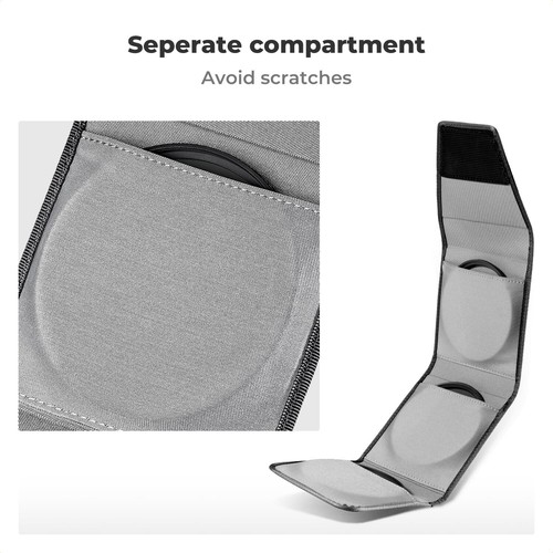 K&F Concept Lens Filter Case 4 Pocket Leather Carrying Filters Bag Pouch Square - Picture 3 of 6