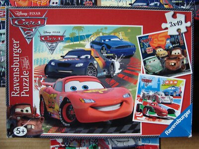 2 x PUZZLE (3 x 49 + 2 x 60 T) CARS 2 WELTWEITER RENNSPASS WORLDWIDE RACING FUN