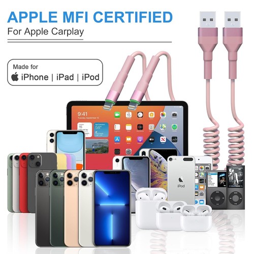 5 X 2-Pack, Apple Carplay Short USB to Cable with Data Transmission and LED - Picture 4 of 7