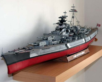 Germany Bismarck Battle Cruiser Ship Papercraft Paper Color Model For Assembly 1 Ebay