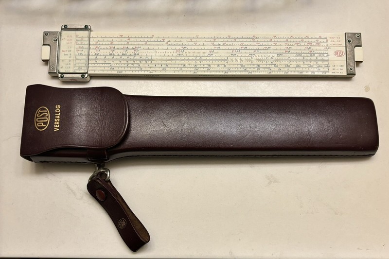 Vtg Frederick Post 1460 Versalog Hemmi Slide Rule Japan Near Mint w/Leather Case