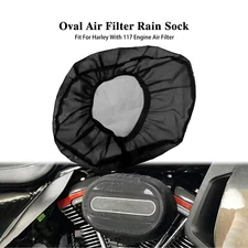 Oval Waterproof Rain Sock Cover Air Filter Fit For Harley 114 & 117 Engine Model